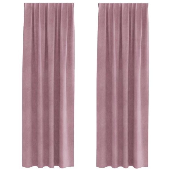 vidaXL Blendingsgardiner 2 pcs Mørk rosa 140 x 260 cm Fløyel