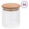 vidaXL Glasskrukker med bambuslokk 6 stk 600 ml