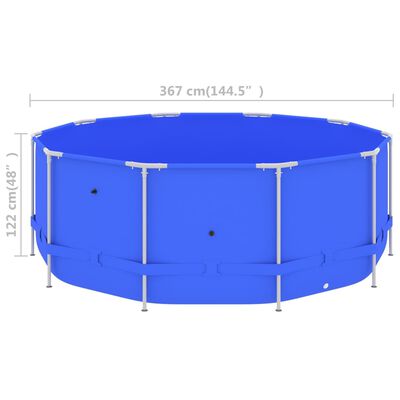 vidaXL Svømmebasseng med stålramme 367x122 cm blå