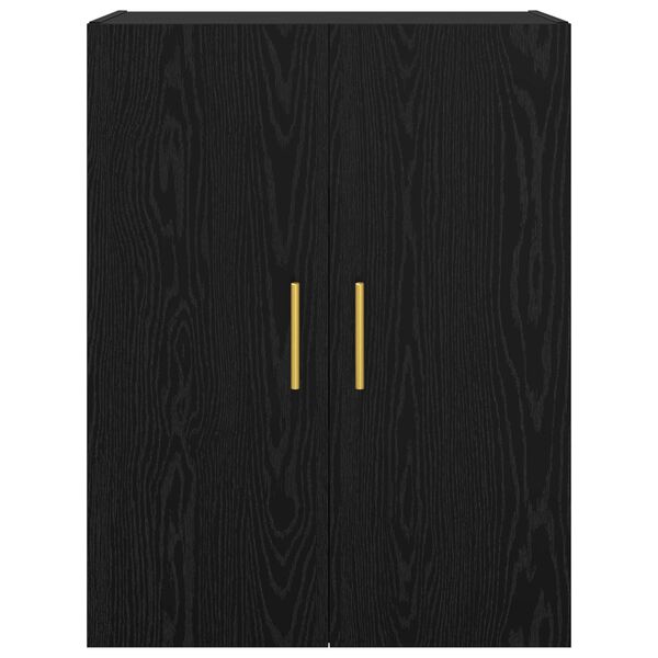 vidaXL Vegghengt skap 2 pcs Svart Eik 69,5 x 34 x 90 cm Konstruert tre