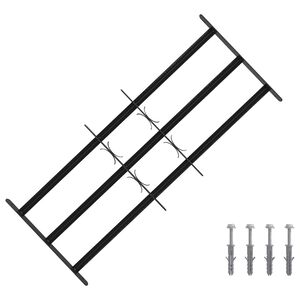 vidaXL Sikkerhetsgitter for vinduer med 3 tverrbjelker 3 pcs 63-114 cm
