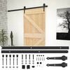 vidaXL Skyved&oslash;r Naturlig og svart 80 x 210 cm Heltre furu