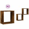 vidaXL Vegghyller kubeformet 2 stk r&oslash;kt eik 30x15x30 cm