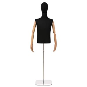 vidaXL Justerbar mannekeng 170-218 cm med base Mann PP Svart