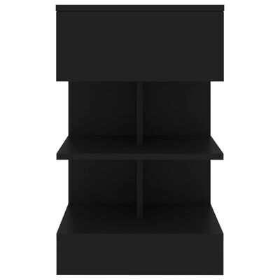 vidaXL Nattbord svart 40x35x65 cm sponplate