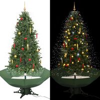 vidaXL Kunstig juletre med snø og paraplybase grønn 190 cm