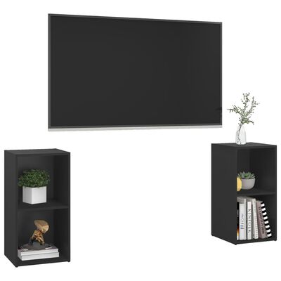 vidaXL TV-benker 2 stk svart 72x35x36,5 cm sponplate