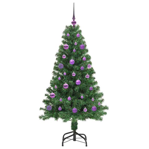 vidaXL Kunstig juletre med 150 LED gr&oslash;nn 150 cm PVC og St&aring;l og Plast