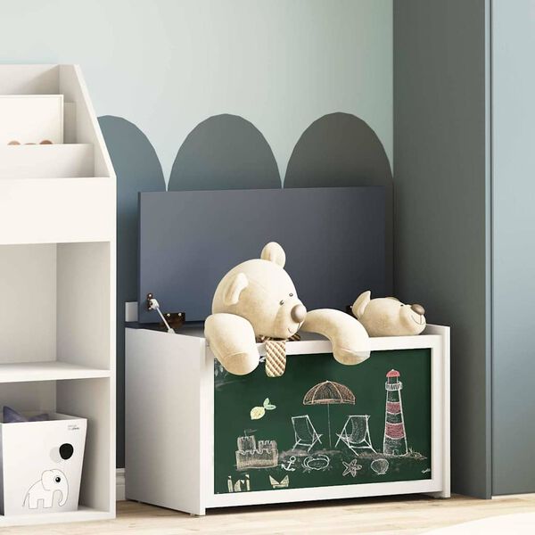 vidaXL Boks med lagringsplass og tavle foran ROROS Gr&aring; og hvit