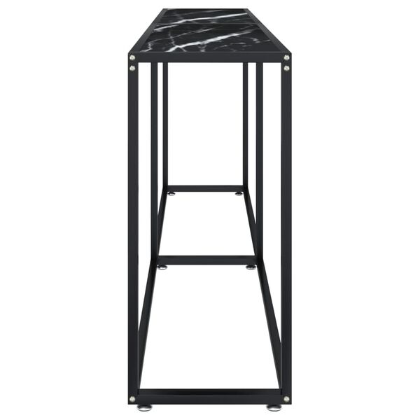 vidaXL Konsollbord svart marmor 200x35x75,5 cm herdet glass