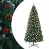 vidaXL Kunstig hengslet juletre med julekuler 500 cm 900 LED-lys