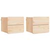 vidaXL Nattbord med skuff 2 pcs Naturlig 39 x 34 x 33 cm Heltre furu