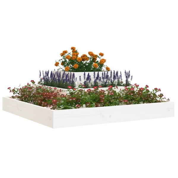 vidaXL Plantekasse hvit 80x80x27 cm heltre furu
