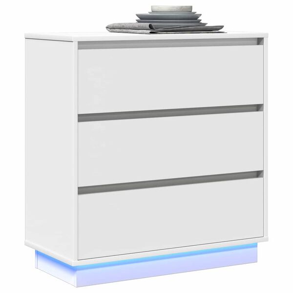 vidaXL Nattbordskap med skuff Hvit 71 x 34,5 x 75 cm Konstruert tre