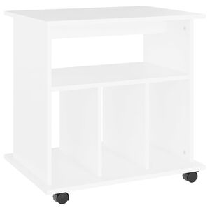 vidaXL Rulleskap hvit 60x45x60 cm konstruert tre