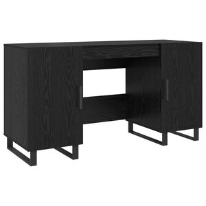 vidaXL Skrivebord Svart eik Konstruert tre 140 x 50 x 75 cm