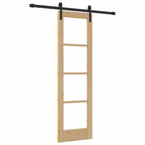 vidaXL Skyved&oslash;r ORKDAL Naturlig 61 x 198,5 cm Massivt furutre og glass