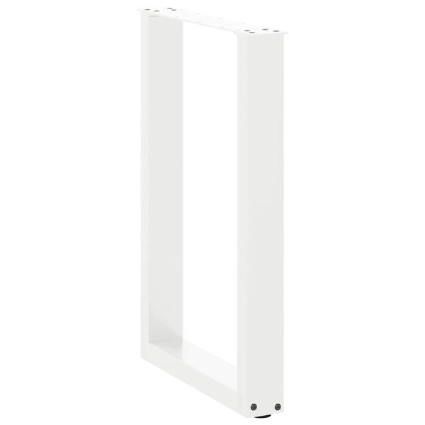 vidaXL Spisebordben U-formet 2 stk hvit 50x(72-73) cm st&aring;l