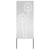 vidaXL Hageprivat skjerm Fretwork s&oslash;lv 50 x 140 cm Galvanisert st&aring;l