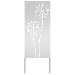 vidaXL Hageprivat skjerm Fretwork s&oslash;lv 50 x 140 cm Galvanisert st&aring;l