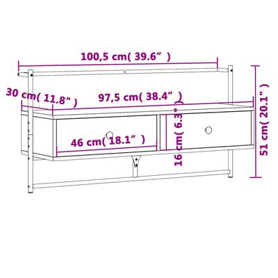 Tv-Benk Hvit 100X35X40 Cm Konstruert Tre