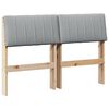 vidaXL Polstret sengegavl Lysegrå 120 cm Massiv furu