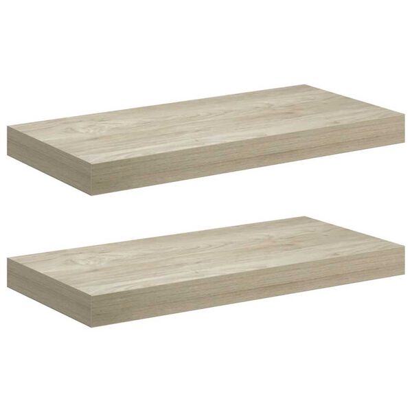 vidaXL Flytende vegghyller 2 stk eik 50x23x3,8 cm MDF