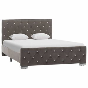 vidaXL Sengeramme uten madrass gr&aring;tt stoff 120x200cm