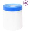 vidaXL Maskeringsfilm med limtape 12 stk. Transparent og bl&aring;