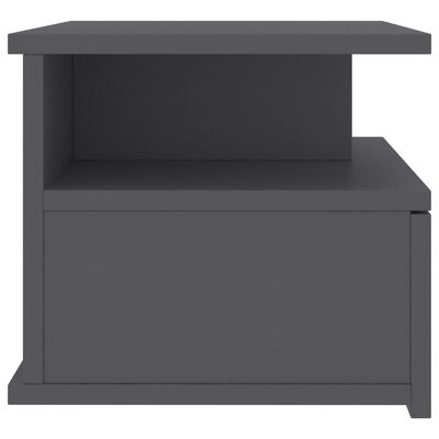 vidaXL Flytende nattbord grå 40x31x27 cm sponplate