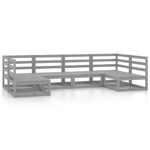 vidaXL Hagesofagruppe 6 deler gr&aring; heltre furu