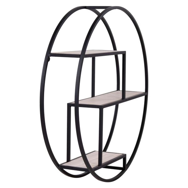 House Nordic Vegghylle Isa rund svart og naturlig