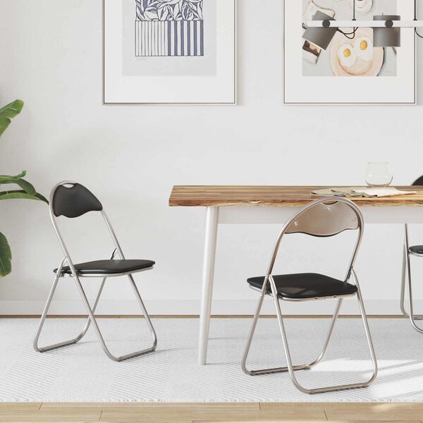 vidaXL Sammenleggbart stol 2 pcs Svart og Gr&aring; 48 x 43,5 x 81 cm