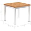 vidaXL Sidebord til hage 45x45x38 cm heltre teak og rustfritt stål