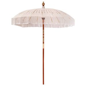 vidaXL Makrame Parasol Krem 190 x 190 x 260 cm