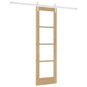 vidaXL Skyved&oslash;r 61 x 198,5 cm Massivt furutre og glass Naturlig