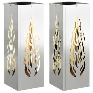 vidaXL Solenergi LED stibelys 2 stk. Varmhvit 18 x 18 x 50 cm