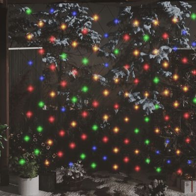 vidaXL Julenettlys flerfarget 3x2 m 204 lysdioder innendørs og utendørs