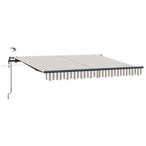 vidaXL Uttrekkbar markise Lys Gr&aring; og Hvit 400 &times; 300 cm Polyester