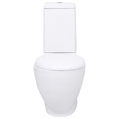 vidaXL WC keramisk toalett bad rundt vannføring på bunnen hvit