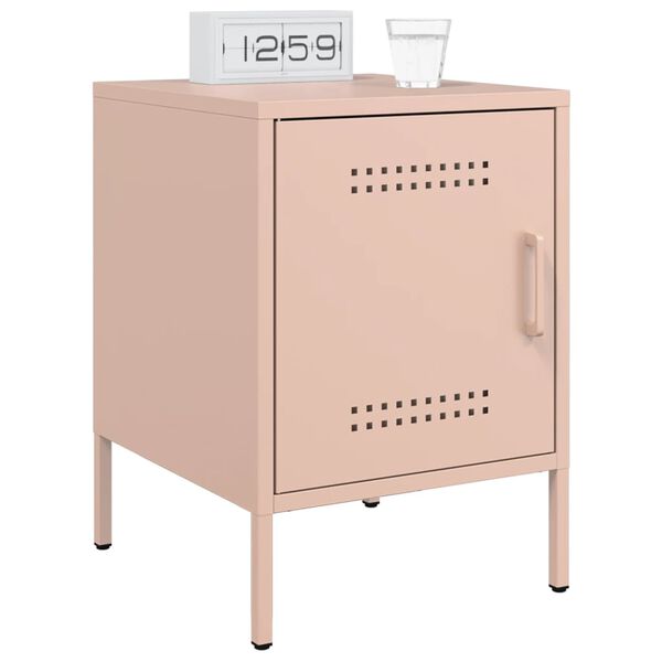 vidaXL Nattbord 2 stk rosa 36x39x50,5 cm st&aring;l