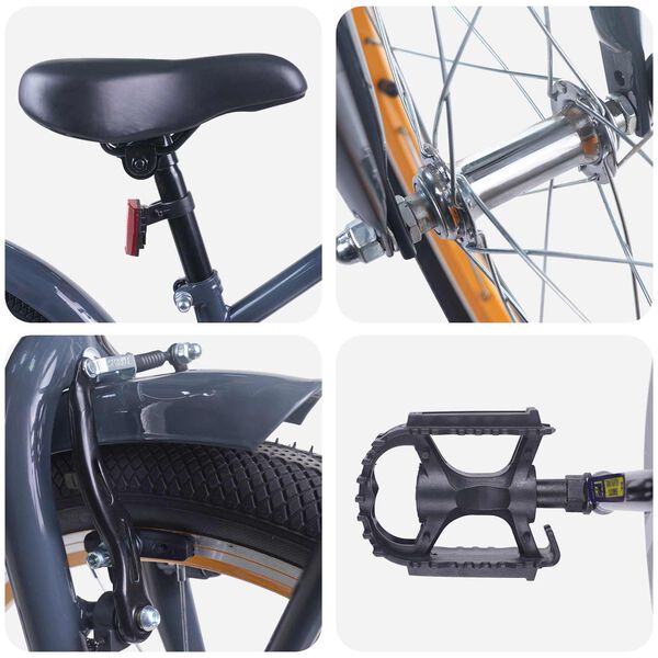 vidaXL Barnesykkel 20 Tommer for 6-11 &aring;r gammel M&oslash;rkegr&aring;