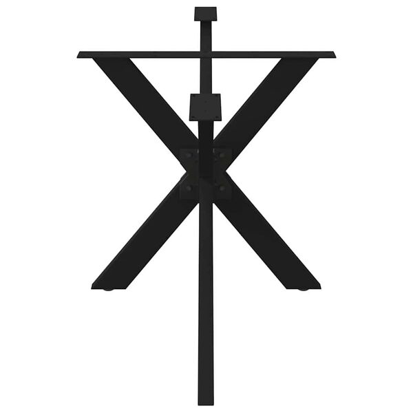 vidaXL Spisebordben edderkoppformet svart 150x78x(72-73) cm st&aring;l