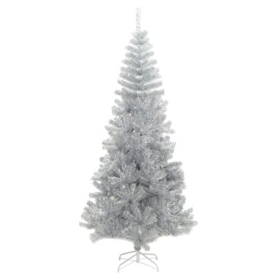 vidaXL Kunstig juletre med stativ sølv 180 cm PET