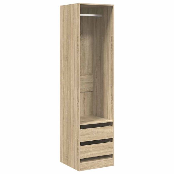 vidaXL Garderobe med skuffer sonoma eik 50x50x200 cm konstruert tre