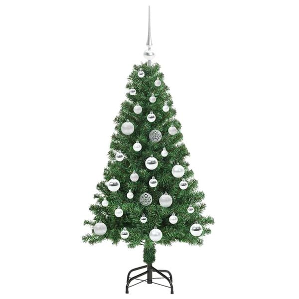 vidaXL Kunstig juletre med 150 LED gr&oslash;nn 120 cm PVC og St&aring;l og Plast
