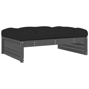 vidaXL Hagefotskammel gr&aring; 120x80 cm heltre furu