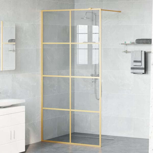 vidaXL Walk-in Dusjvegg Gull 100 x 195 cm herdet glass
