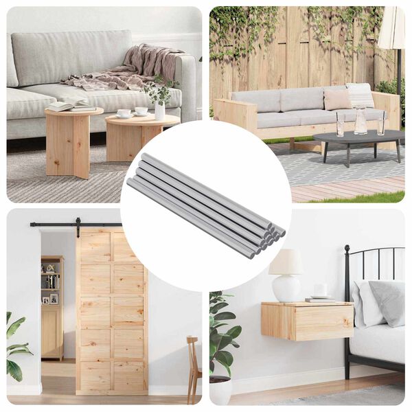 vidaXL Gjenget Stang 900 pcs s&oslash;lv Metall