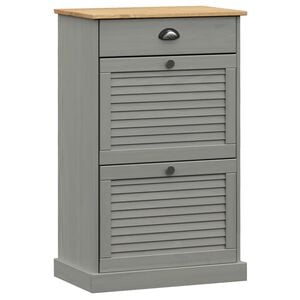 vidaXL Skoskap VIGO 60x35x96 cm gr&aring; heltre furu